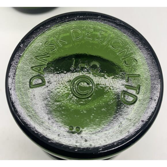 Two Vintage DANSK Design Denmark IHQ Green Glass Votive Candle Holders - Picture 3 of 4